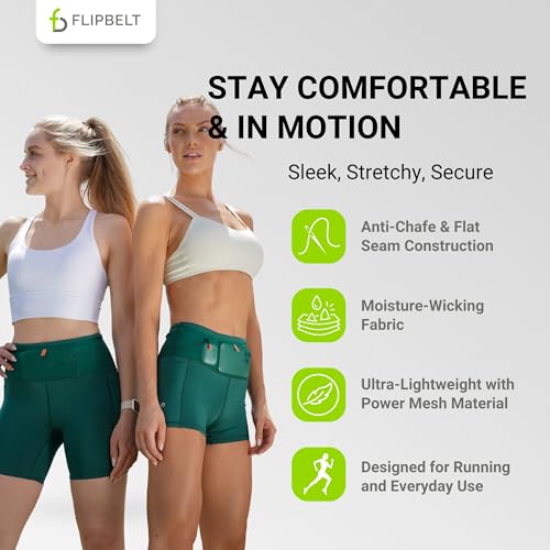 FlipBelt Women's Air Compression Shorts 6 inch - Jungle Green - XS