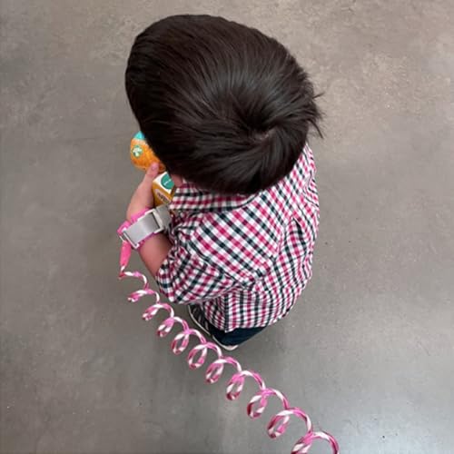 Accmor Anti Lost Wrist Link with Induction Lock, Upgraded Toddler Leash, Reflective Kids Wrist Leash for Baby, Child Walking Wristband Leashes with Magnetic Unlock Design for Girls, Rose (6.5ft) - color: Rose Pink