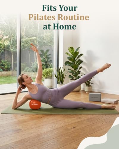 Trideer 9 Inch Pilates Ball with Inflation Straw, Small Exercise Yoga Ball - color: Orange