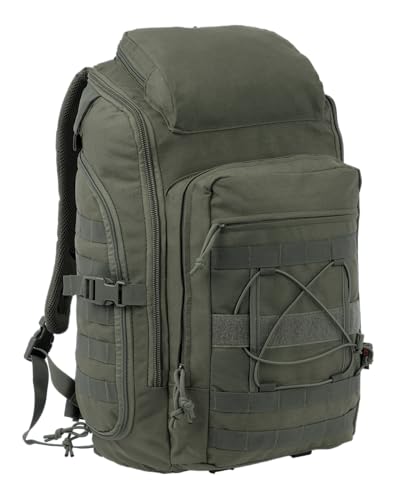 35L Tactical Backpack Military Rucksack MOLLE Quick-Access Flap EDC Pack for Hiking Camping Travel Work Bugout Emergency - color: Olive Green