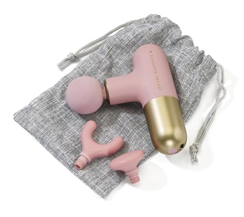 Sharper Image Powerboost Mini Deep Tissue Massage Gun, Powerful & Compact - color: Pink and Gold
