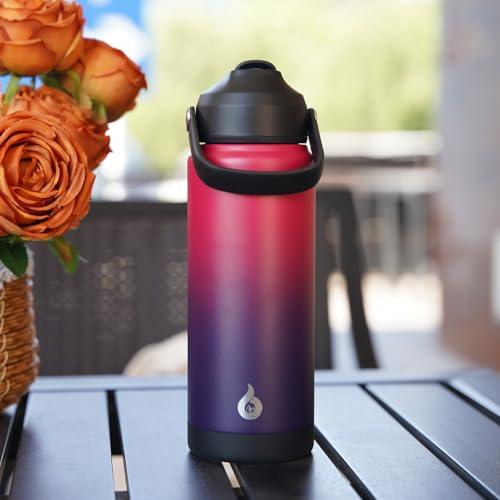 BJPKPK 24oz Insulated Water Bottle, Stainless Steel Bottle with Straw Lid - color: Charming Red, size: 24 Ounces