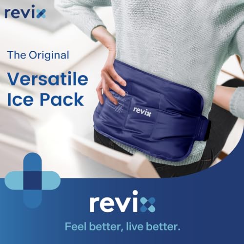 REVIX Ice Pack for Injuries Reusable Gel for Lower Back & Shoulder, Navy