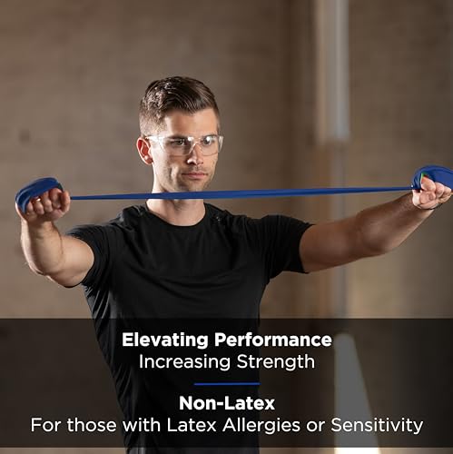 THERABAND Resistance Bands Set, Elastic Bands for Exercise & Physical Therapy, Strength Training for Upper & Lower Body Fitness - size: 3 Pack, style: Non-Latex Intermediate