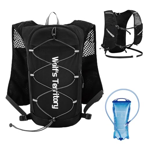 TRIWONDER Hydration Vest Running Backpack for Men & Women, Water Pack for Hiking, Camping, Climbing & Cycling, Lightweight Daypack - color: 02 Black 5L - with 2L Water Bladder
