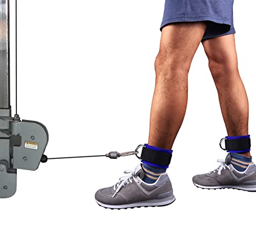 1 Pair Adjustable Fitness Ankle Strap with Double D-Ring - color: Blue