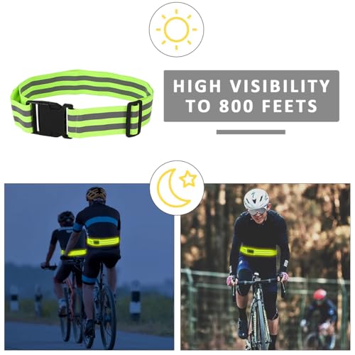 10 Pack Reflective Running Vests with Slap Bands, High Visibility Safety Reflective Reflector Vest Running Gear for Night Walking Cycling Hiking Jogging - color: C-10pcs Green Belts