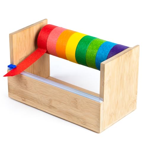 Wood Masking Tape Dispenser,Multi Roll Tape Dispenser Tape Cutter Holder