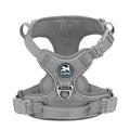 PoyPet No Pull Dog Harness, Reflective Vest with 2 Leash Clips & Handle - color: Grey(Matching Trim), size: S