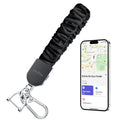 Keychain Wristlet, Works with Apple Find My, Rechargeable - color: Black+Silver