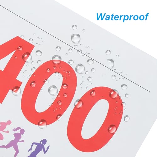 PATIKIL Tearproof Running Bib Numbers, Medals Waterproof Race Competitor Numbers with Safety Pin for Marathon Sports Game Competition Runner - style: 301-400