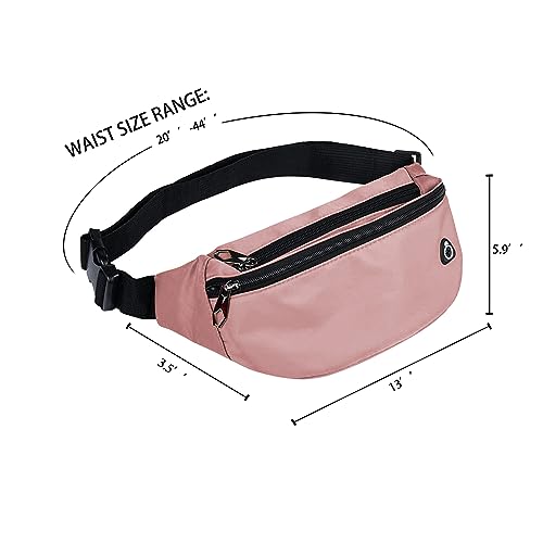 Fanny Packs for Men and Women Water-Repellent Sports Waist Pack Bag - color: 1pack-New Pink