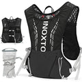 INOXTO Running Hydration Vest Backpack,Lightweight Insulated Pack with 1.5L Water Bladder Bag Daypack for Trail Hiking Running Cycling Race Marathon for Women Men - color: Dark black stripe