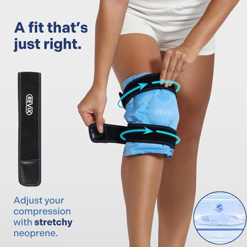 REVIX Knee Ice Pack Wrap for Pain Relief, Reusable Gel Cold Compress, Blue - style: Blue-1 Pack