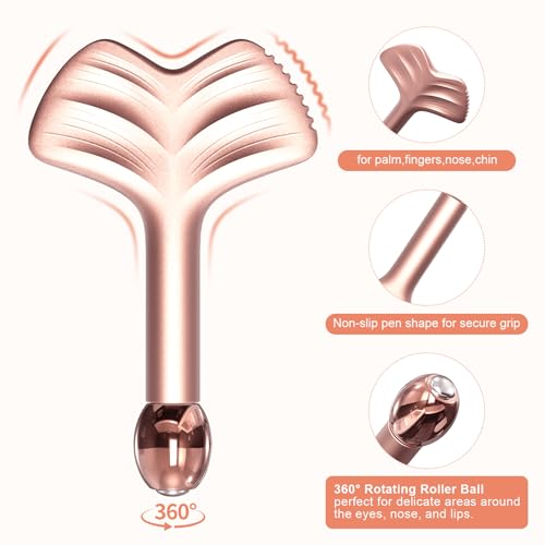 Stainless Steel Gua Sha & Face Rollers - Metal Roller for Eyes & Neck, Anti-Aging Facial Massage Tools, Gua Sha Facial Tool Kit (Leaf Shape) - color: Leaf Shape