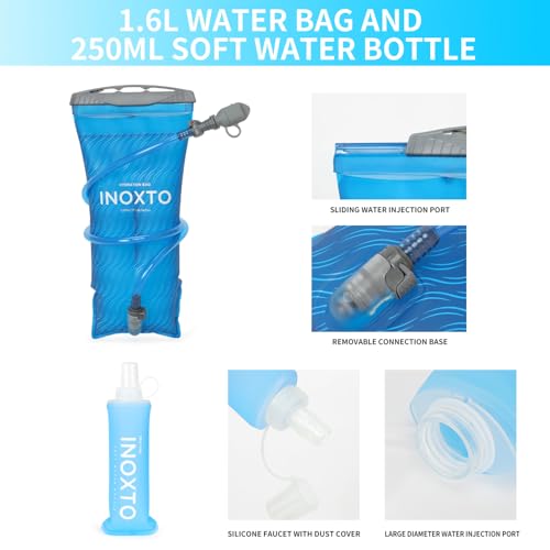 INOXTO Running Hydration Vest Backpack,Lightweight Insulated Pack with 1.5L Water Bladder Bag Daypack for Hiking Trail Running Cycling Race Marathon for Women Men - color: Black spots