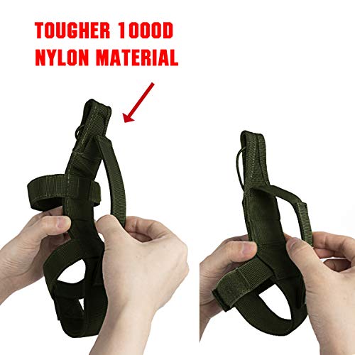 2 Pack Large Adjustable Tactical Water Bottle Holder Molle Portable Belt Carrier for Outdoor Walking Running Hiking Cycling - color: Green