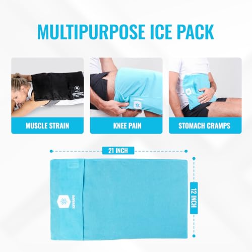 ICEWRAPS Reusable Cold Pack with Fabric Cover - Extra Large 12 x 21 Inch - size: 12"x21", style: Ice Pack with Cover