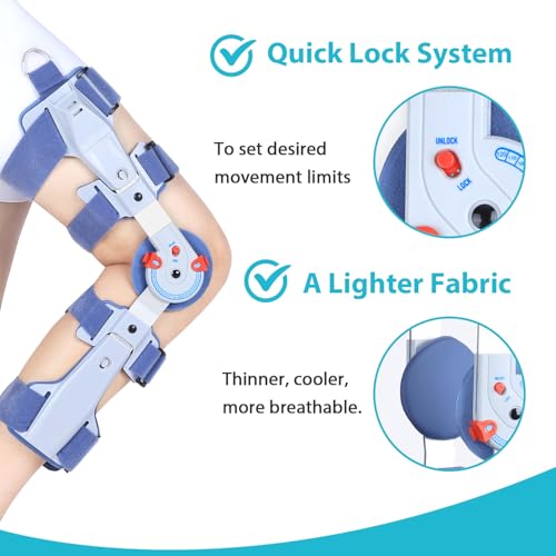 KD Post Op Hinged ROM Knee Brace for ACL, MCL, PCL & Arthritis Recovery