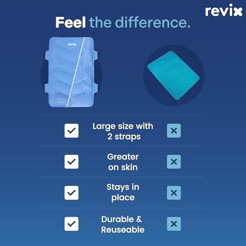 REVIX XXL Full Back Ice Pack Wrap, Large Gel Packs for Injuries Reusable - color: Blue