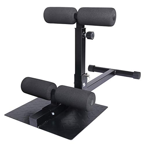 INNOLIFE Sissy Squat Machine Adjustable Height, Protective Foam Thick Steel Fitness Home Gym - color: Black & Red