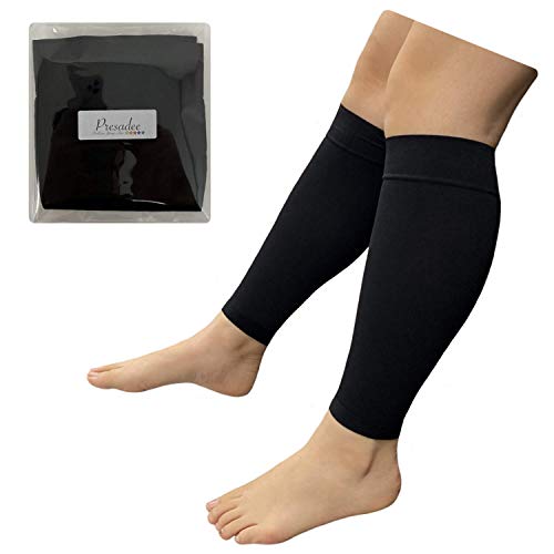 Presadee Shin 8-15 mmHg Mild Compression Leg Fatigue Circulation Calf Sleeve (Black, 5XL) - color: Black, size: 5XL
