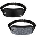 2PCS Waterproof Fanny Pack Waist Bag, Slim Sport Hip Pouch Bum Bag with Headphone Hole & Adjustable Strap, Lightweight Fannypack for Running Hiking Travel Women Men