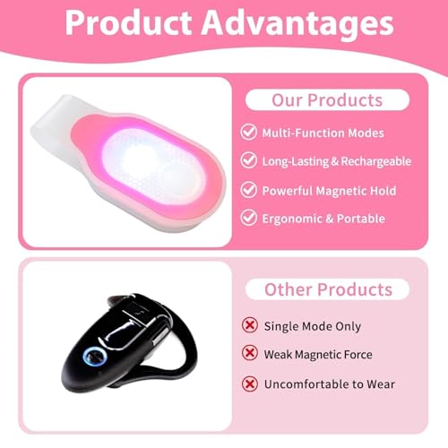 Nurse Night Light Rechargeable LED Clip on Flashlight for Night Shift - color: Pink and Blue