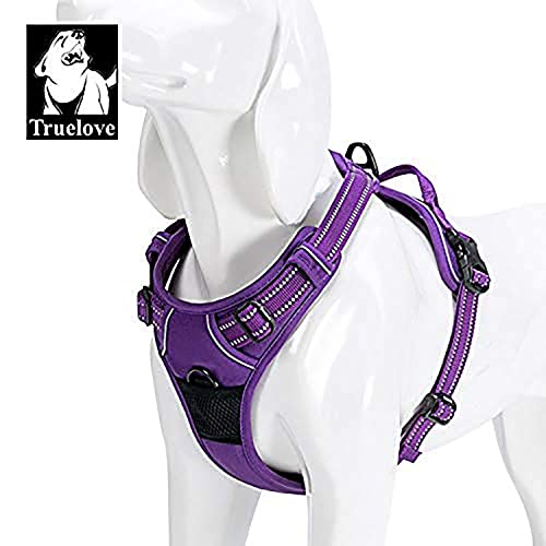 TRUE LOVE Adjustable No-Pull Dog Harness Reflective Vest, Purple, S - color: Purple, size: S
