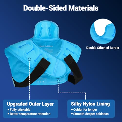 Comfytemp Large Ice Pack for Neck Shoulders Upper Back Pain Relief - color: Blue, size: Large