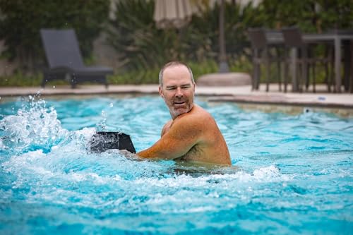 Aquastrength Hydro-Tone Total Body Pool Exercise System, Isokinetic Functional Water Weights, Bells 12" x 7.5", Fins 6.5" x 2.5", Quick Start Guide Included - color: Black