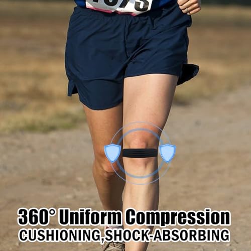 PEUTIER 2pcs Patellar Tendon Support Strap, Patella Stabilizer Pain Make Knee Band Pain Relief Comfortable Silicone Knee Brace Pads for Running Jumpers Sports Football Volleyball Basketball Men Women