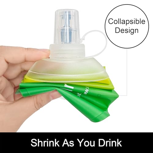 WILDREEDS 250ml Soft Flask, TPU Collapsible Soft Water Bottle for Hydration Pack, Running Vest, Folding Water Bottle for Hiking Cycling Climbing-1Pcs, Yellow to Green - color: 250ml Yellow to Green