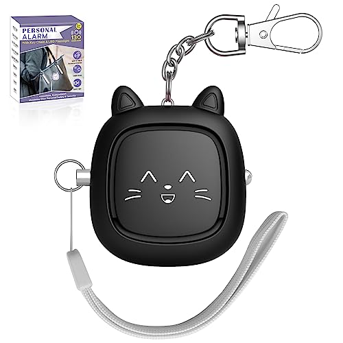 Safe Sound Personal Alarm, 130 dB Loud Siren Song Emergency Security Alarm Keychain with LED Light, Personal Sound Safety Siren for Women, Men, Children, Elderly(Black) - color: Black