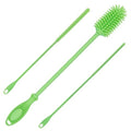 Kitchiny Silicone Bottle Brush 12.5 inch with 2 Straw Cleaners – Green - color: Green