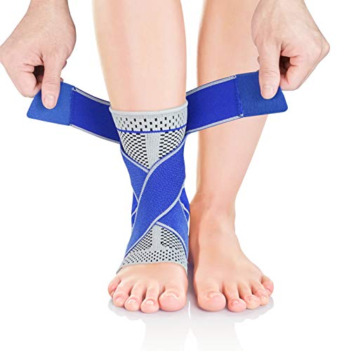 Luwint Ankle Brace for Kids 12-14 & Teenager - Foot Sleeve Support with Adjustable Wrap & Gel Stabilizer for Sprain Tendonitis and Basketball Sports (1 Piece)
