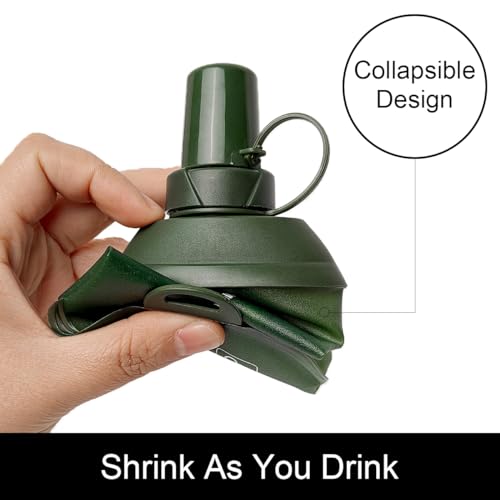 WILDREEDS 250ml Soft Flask, TPU Collapsible Soft Water Bottle for Hydration Pack, Running Vest, Folding Water Bottle for Hiking Cycling Climbing-1Pcs, Green - color: 250ml Green