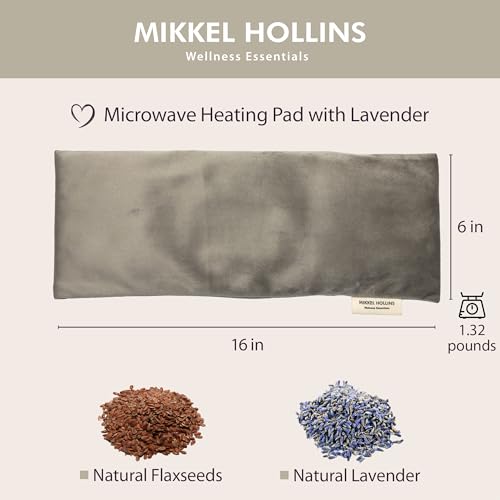 Microwavable Heating Pad with Lavender & Flaxseed, Hot & Cold Therapy, Heat Pad for Back, Neck, Shoulder, Knee, Leg & Menstrual Cramp Relief, Washable Cover, Mini Lavender Bag Gift, One Size Fits All - color: Gray