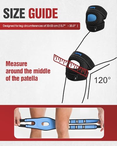 Knee Support for Men & Women – Adjustable Knee Brace with Open Patella & Built-in Patella Gel Pads for Running, Walking, Gym & Daily Activities - color: Standard