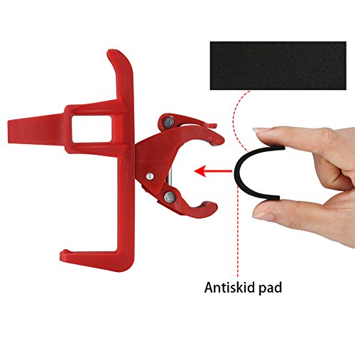 Accmor Bike Water Bottle Holders No Screws, Universal Bike Cup Holder, 360 Degree Rotatable Bike Water Bottle Cage, Water Bottle Holders for Kids Bike Adult Bike, Red - color: Red