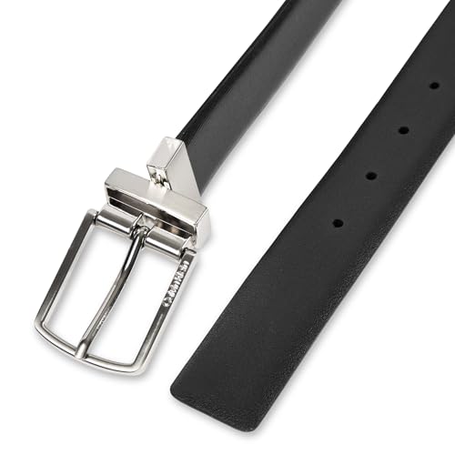 Calvin Klein Men’s Reversible Leather Belt - 2‑in‑1 Versatile Modern Style - color: Black/Black Textured, size: X-Large (42-44)