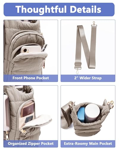 Water Bottle Holder with Strap 30/32 oz, Crossbody Water Bottle Carrier Bag - color: Black