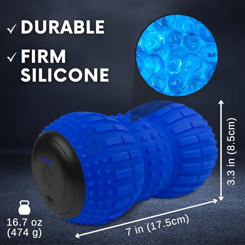 ZeenKind Vibrating Peanut Massage Ball for Plantar Fasciitis, Muscle Pain Relief with 4 Speed, Deep Tissue Therapy for Myofascial Release & Muscle Recovery, Neck Back Foot Roller Massager - color: Peanut Ball-standard Vibration