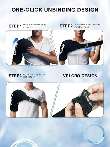 Shoulder Ice Pack Wrap for Rotator Cuff Cold Therapy Brace - color: X-large Black