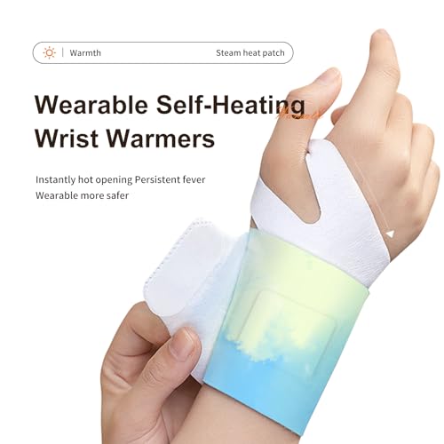 Hot Wrist Warmers for Carpal Tunnel Relief - Portable Heating Pad, Portable Wearable HeatWraps Up to 6 Hours of Relief - Fastest Activation for On-The-Go Warmth - 5-Count