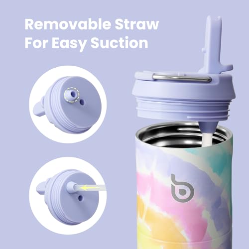 BOTTLE BOTTLE Insulated Water Bottle 24oz with Straw Lid and Handle Sports - color: Cotton Candy