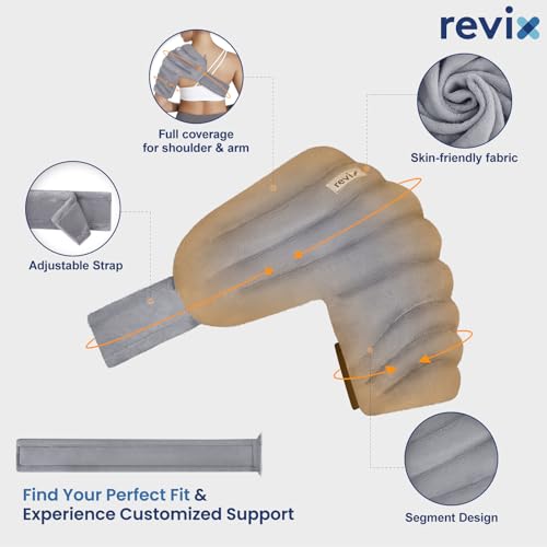 REVIX Shoulder Heating Pad Microwavable for Rotator Cuff, Moist Heat, Gray - size: XL