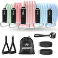 WHATAFIT Resistance Bands with Handles, 150 lb Exercise Bands Set - color: Macaron-02