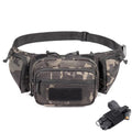 CCW Tactical Fanny Pack for Concealed Carry, 500D Nylon Low Profile EDC Waist Bag with Pistol Holster & YKK Zippers, Everyday Carry Hip Pack (Black-camo) - color: Black-camo