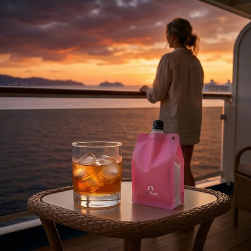 BellFlask 15oz Flexible Plastic Flask - 3-Pack Pink with Plastic Carabiner - color: Pink